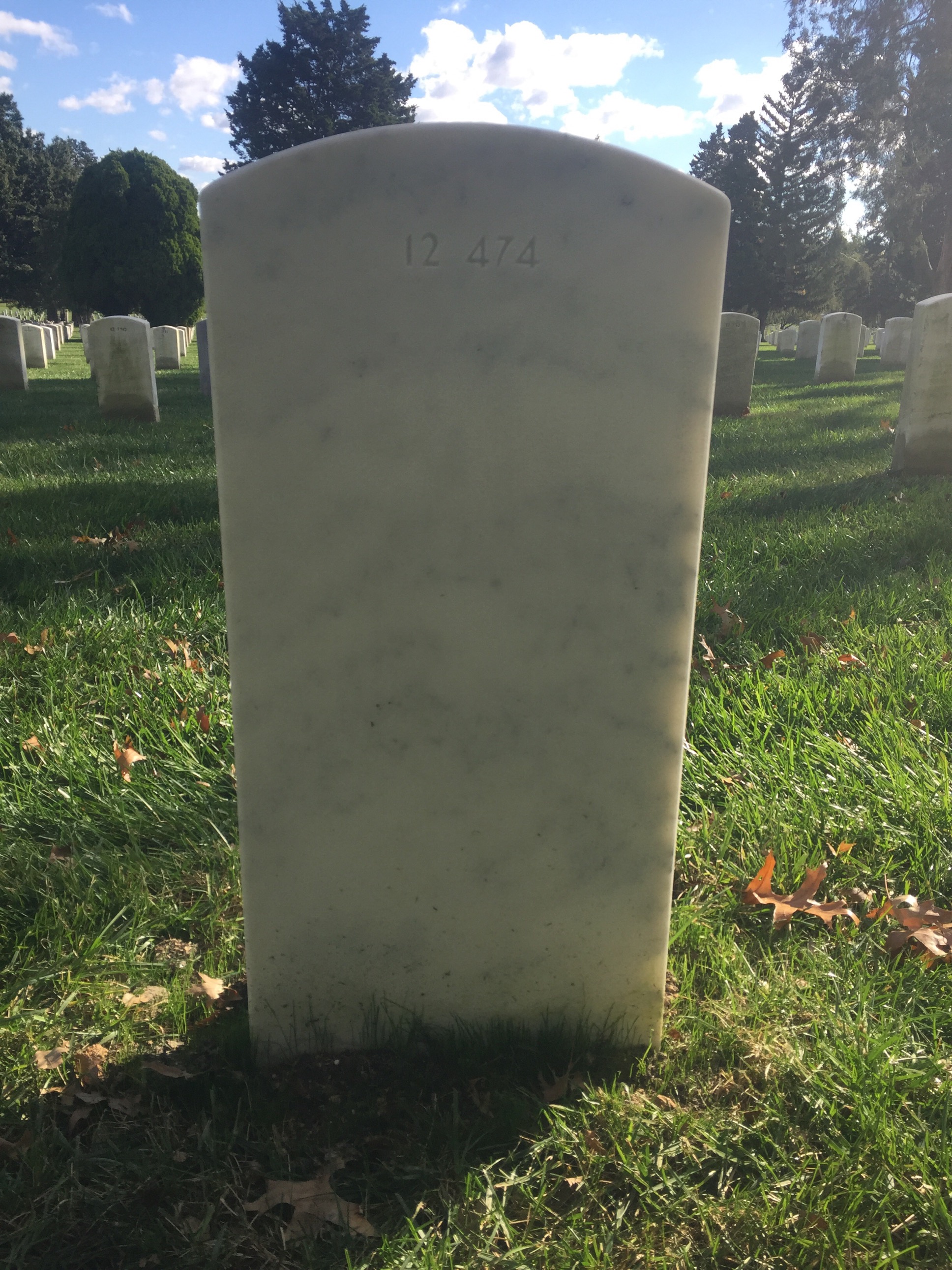 Back of headstone — John Balog