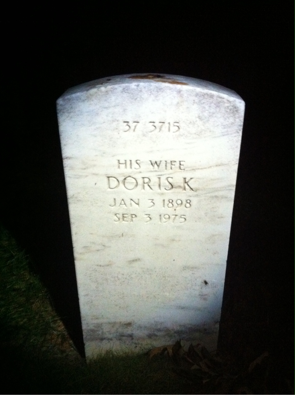 Back of headstone — Doris Blaisdell