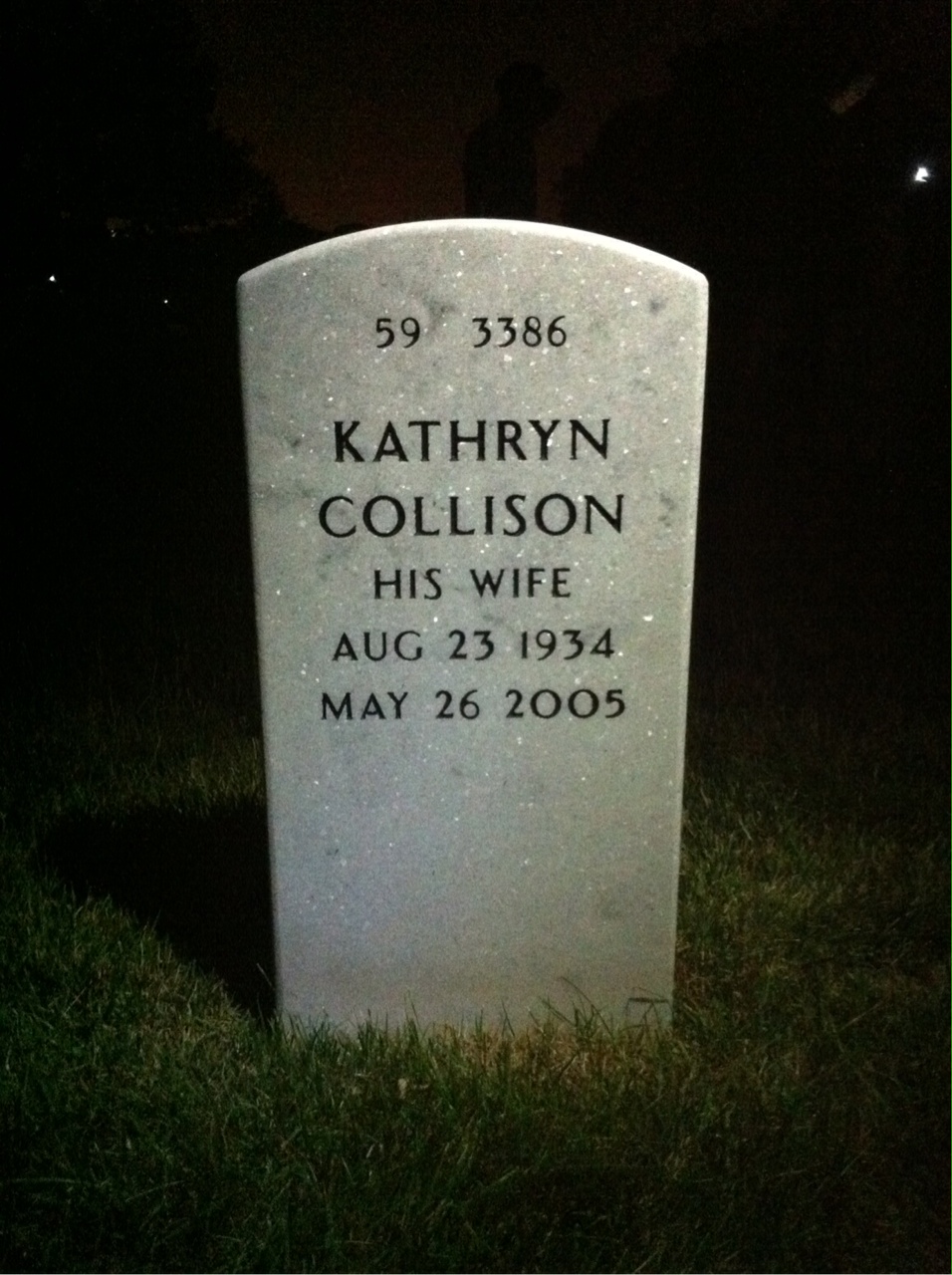 Back of headstone — Pat Cento