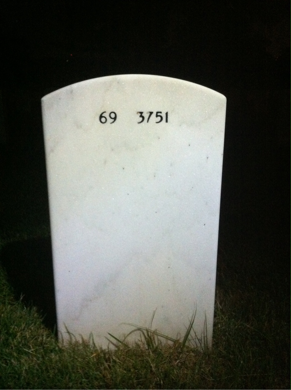 Back of headstone — Thomas Deane