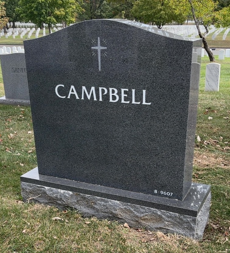Back of headstone — York C Campbell