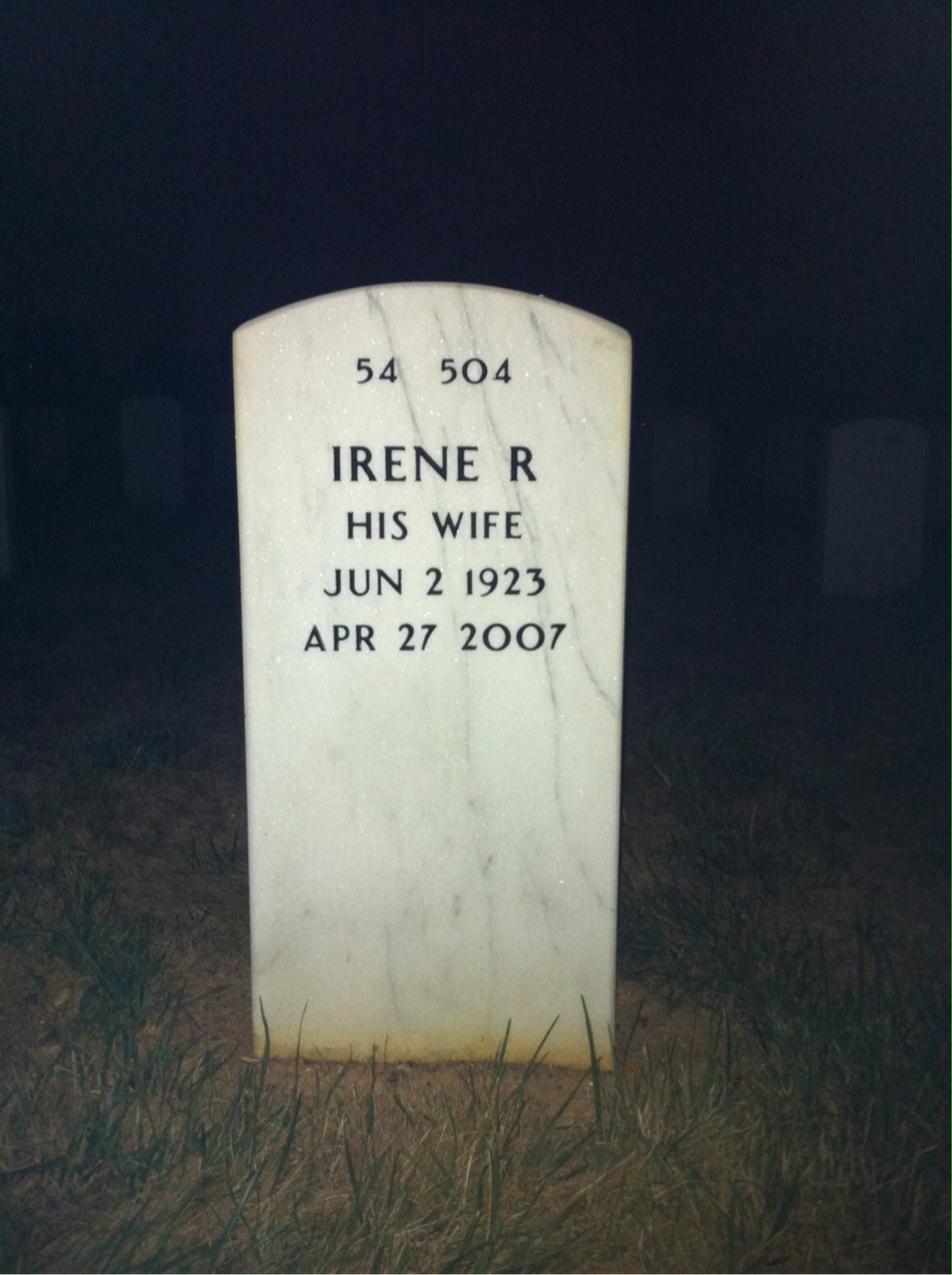 Back of headstone — Donald Schoen