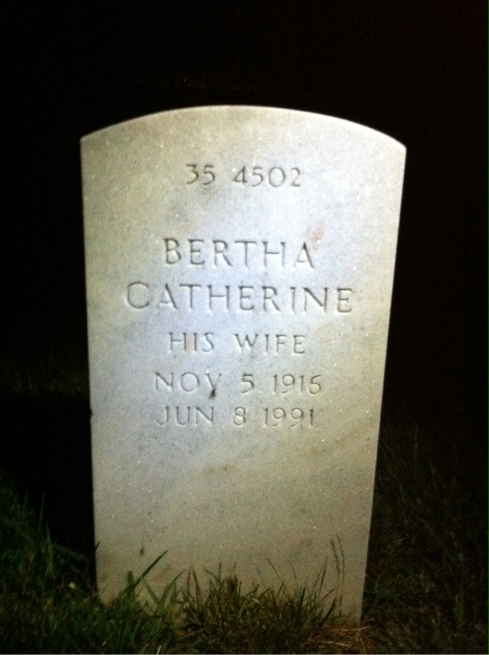 Back of headstone — Emil Banks