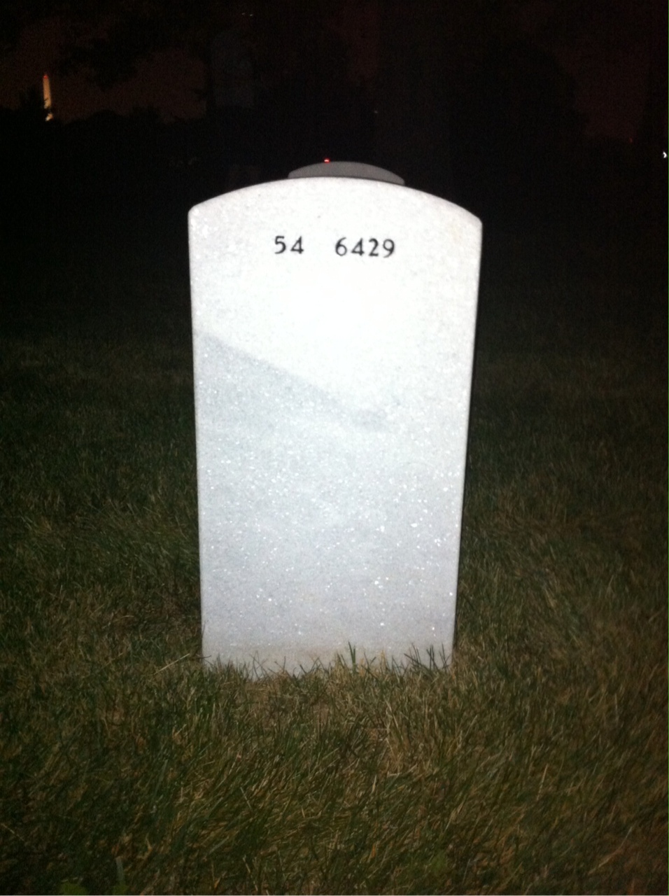 Back of headstone — Lee Corkill