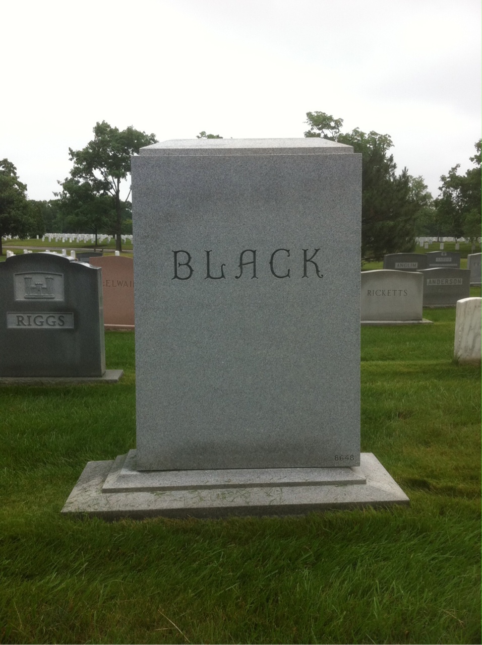 Back of headstone — Glenn Kit Black