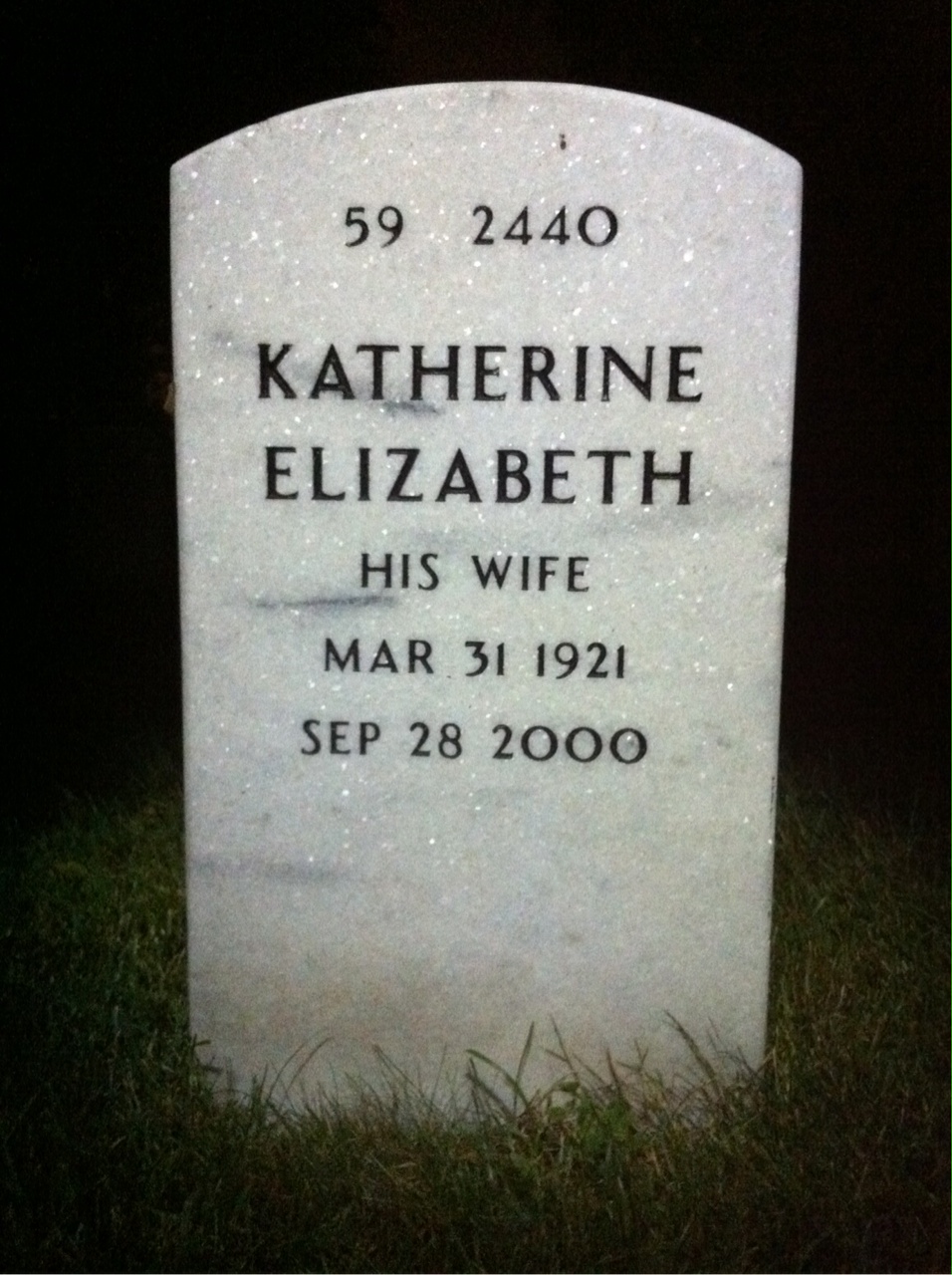 Back of headstone — Jasper Johnson