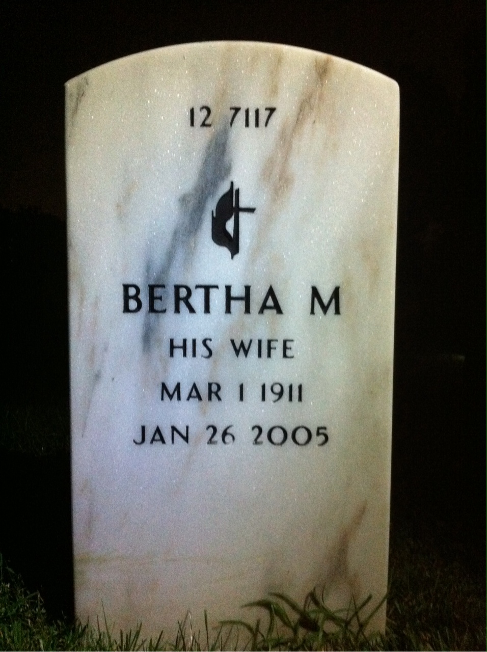 Back of headstone — James Dunston