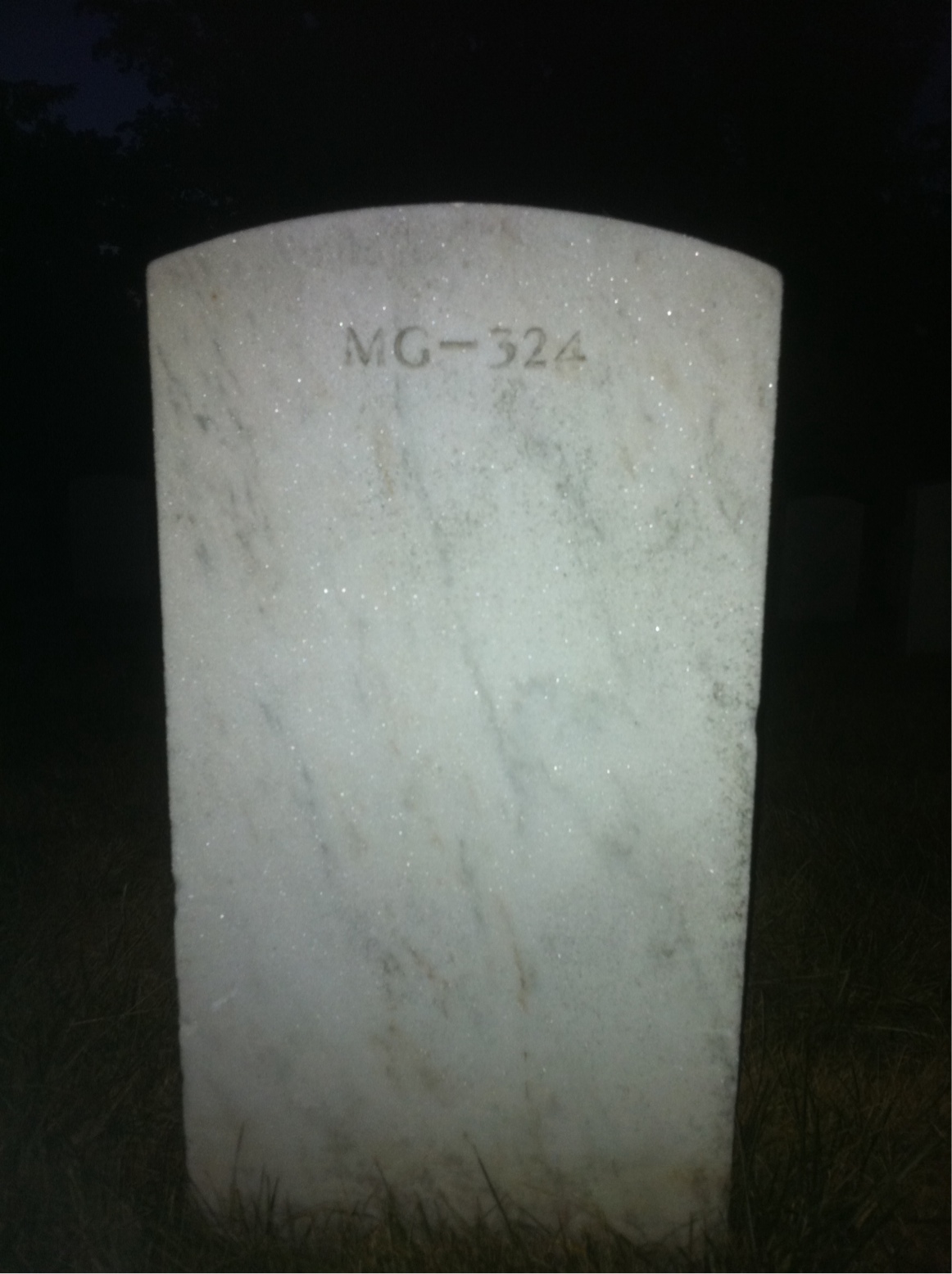 Back of headstone — Horace Myers