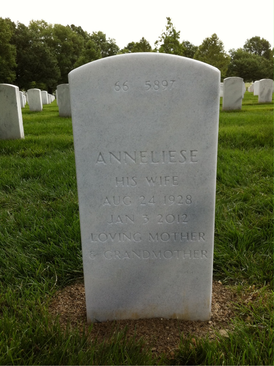 Back of headstone — William T Kromer
