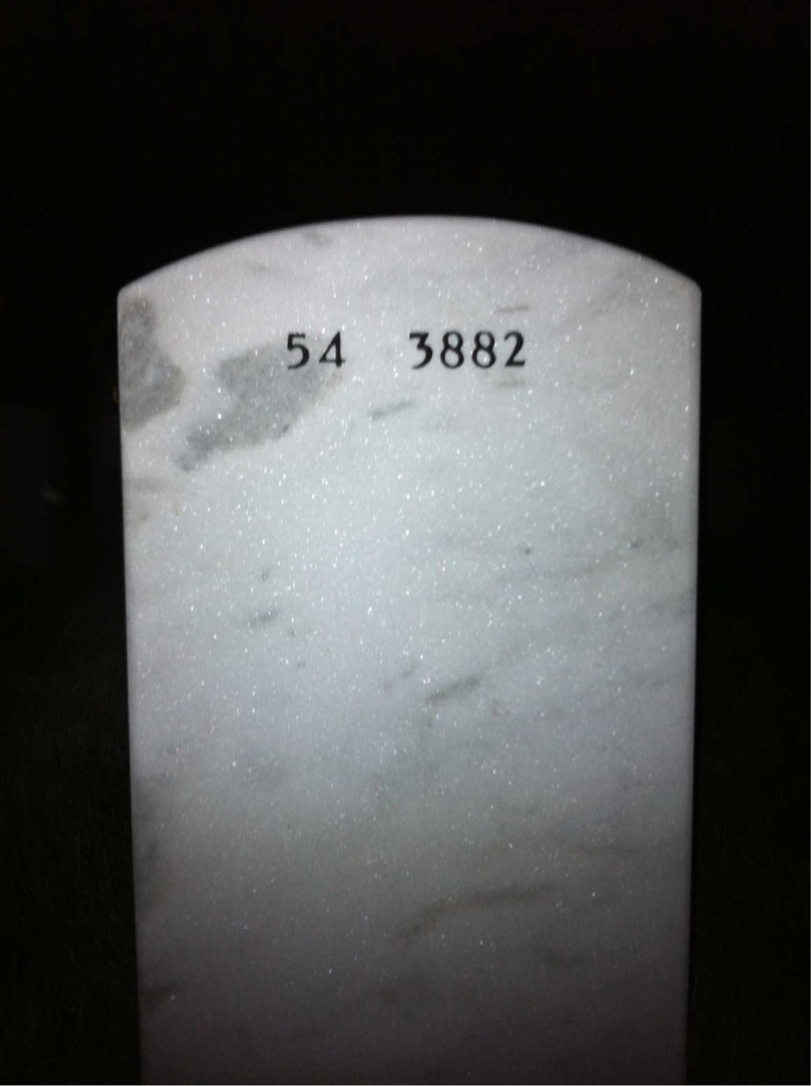 Back of headstone — John Milhouse