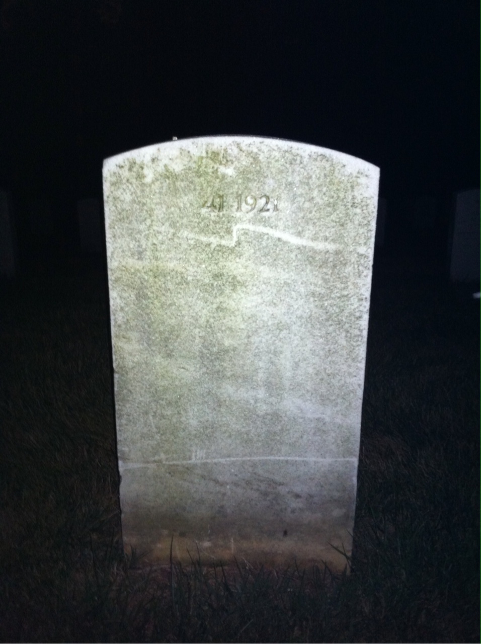 Back of headstone — James L Tatum