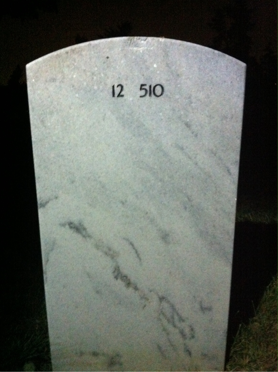 Back of headstone — William Alexander Teague