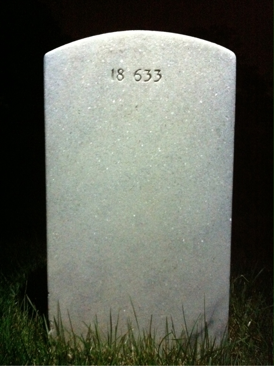 Back of headstone — William Mitchell