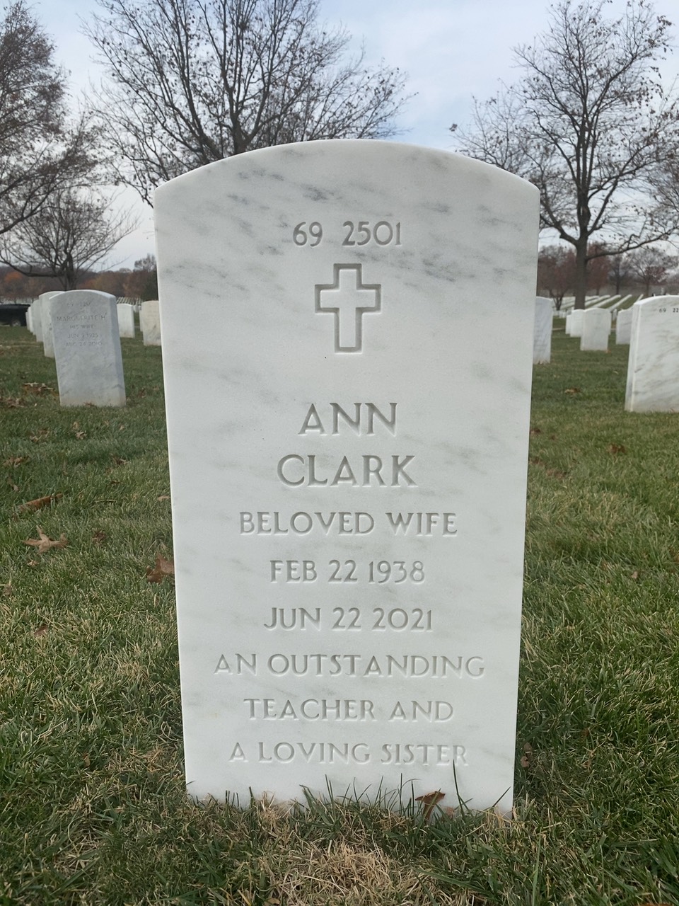 Back of headstone — Robert Clark