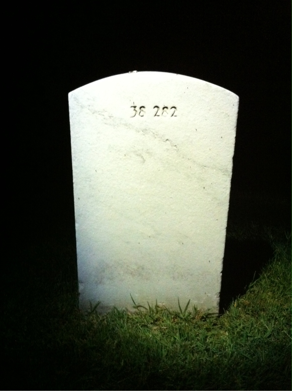 Back of headstone — William D King