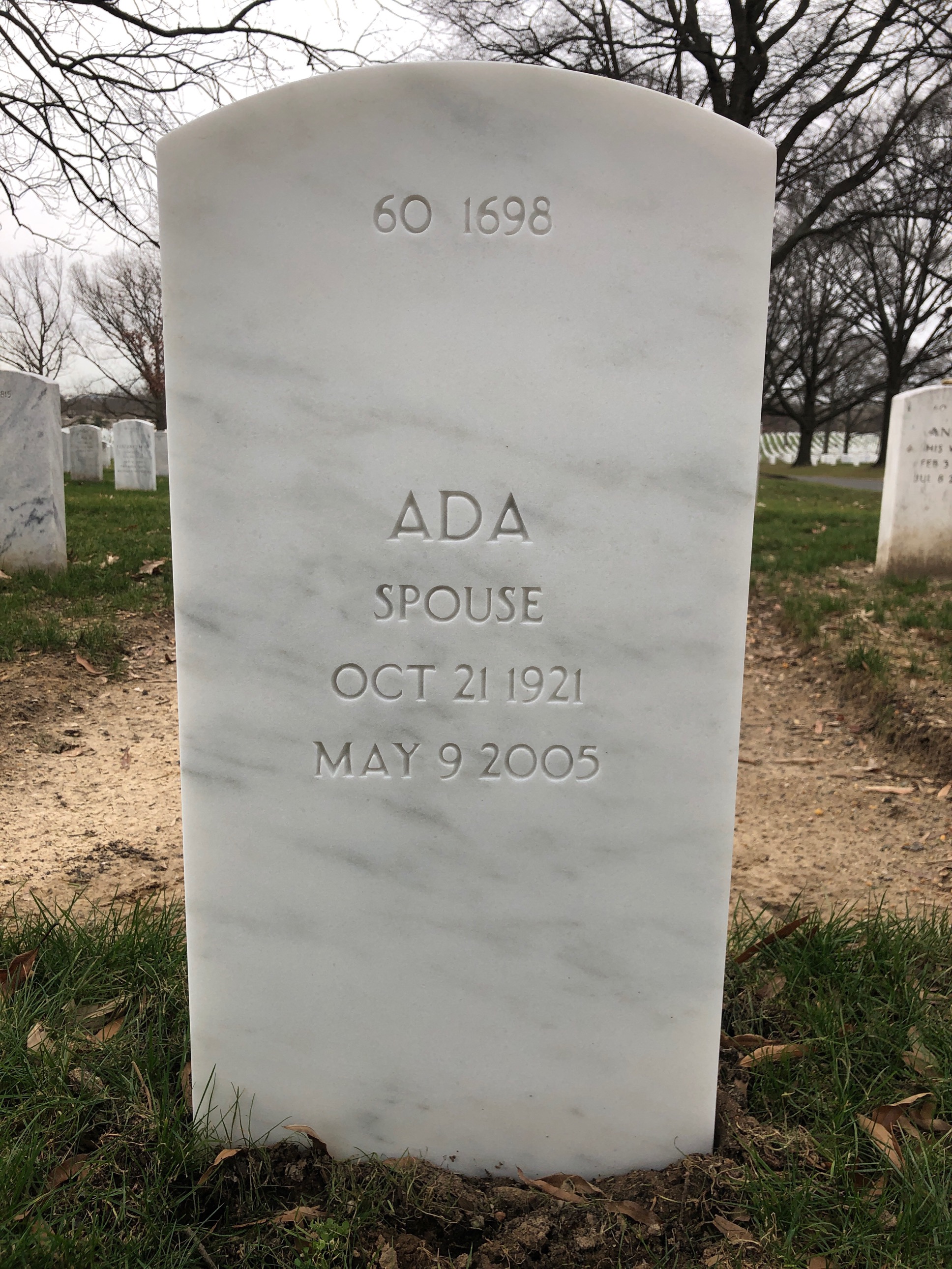Back of headstone — Charles Cox