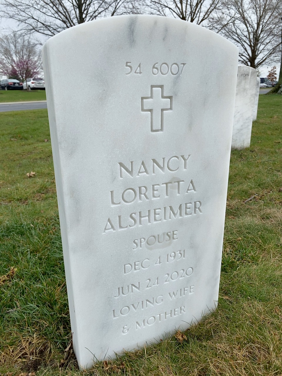 Back of headstone — Robert Alsheimer