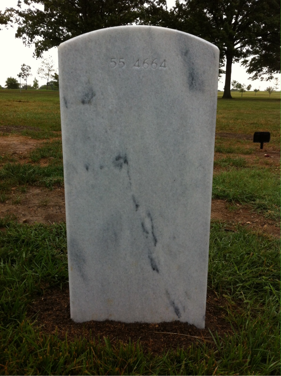 Back of headstone — Woodward D Pealer