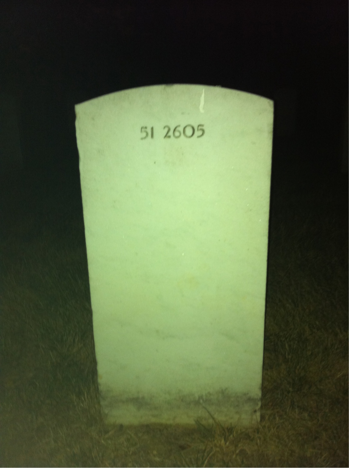 Back of headstone — Mildred Collins