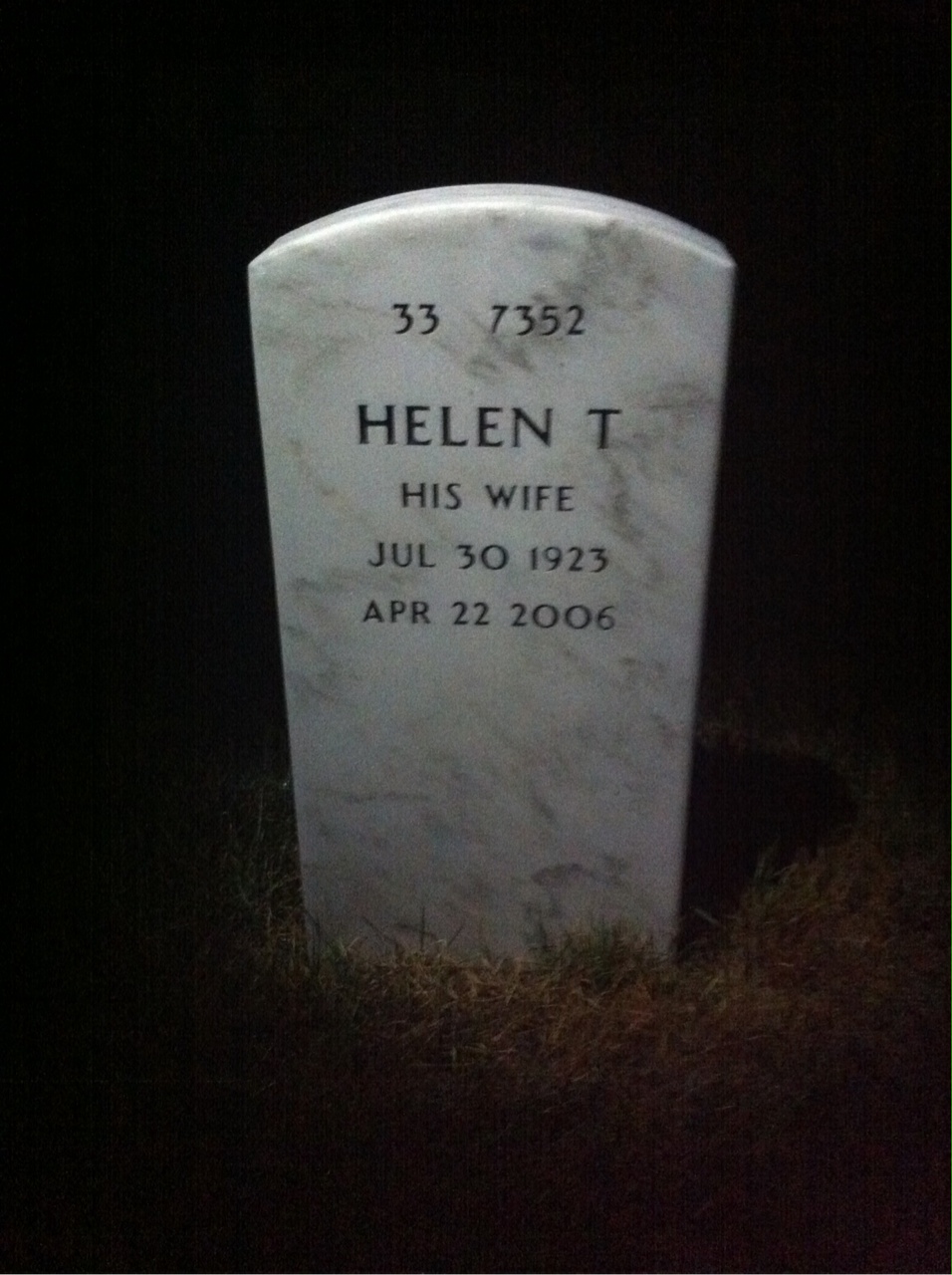 Back of headstone — George Stonesifer