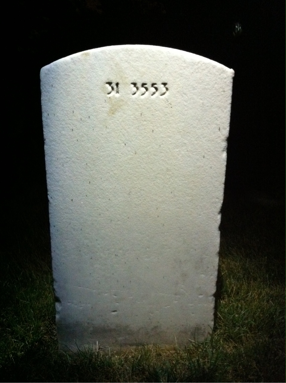 Back of headstone — Jack Anderson