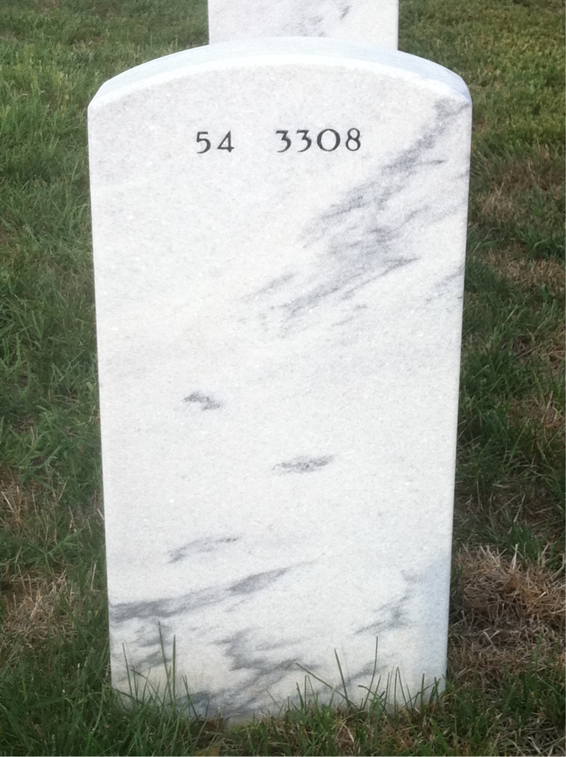 Back of headstone — Arthur Willing