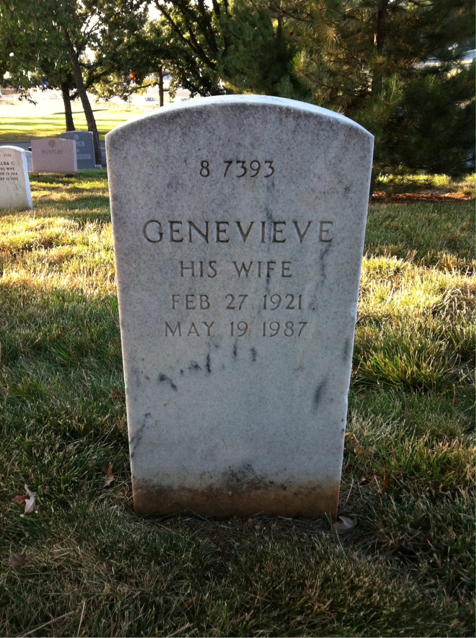 Back of headstone — William Morrison