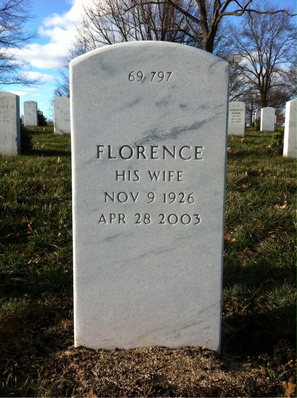 Back of headstone — Russell Mcwey