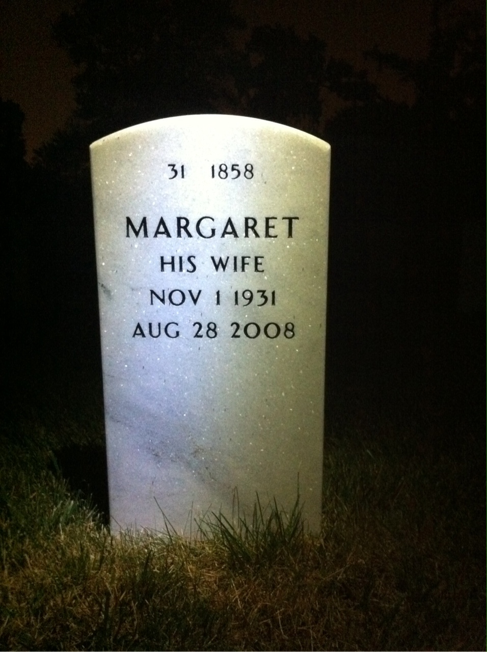 Back of headstone — Karl Macklin