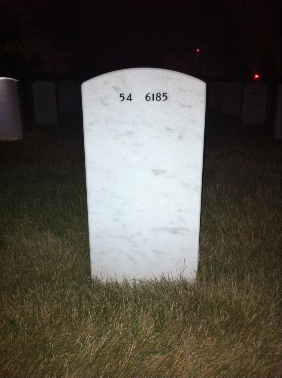 Back of headstone — Sam Swartz