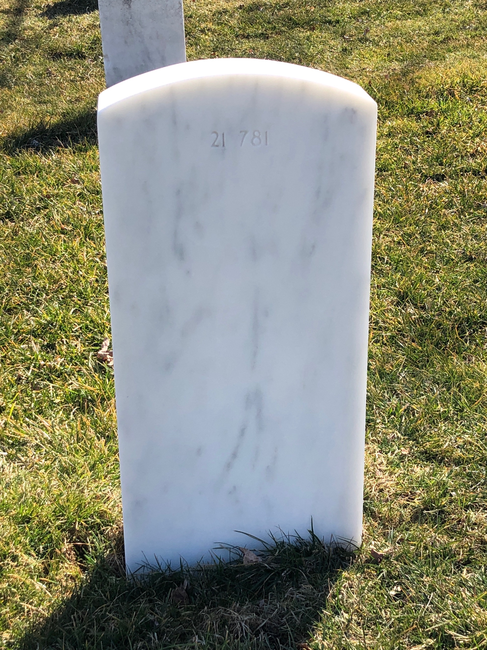 Back of headstone — Mary Andrews