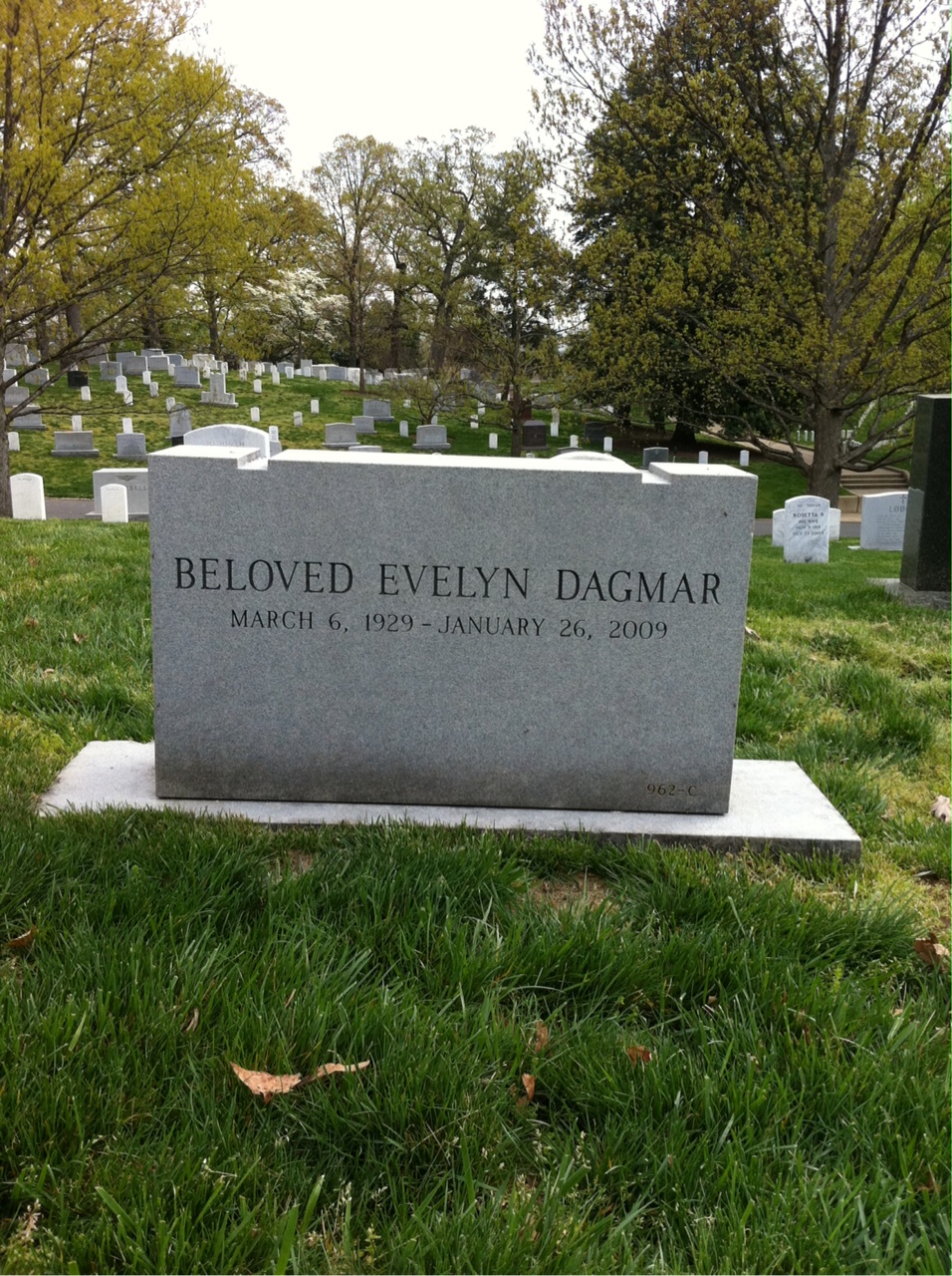Back of headstone — Charles Van Dusen