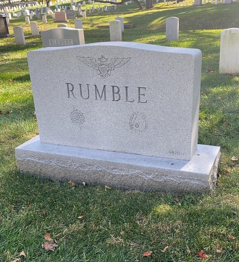 Back of headstone — Richard Rumble