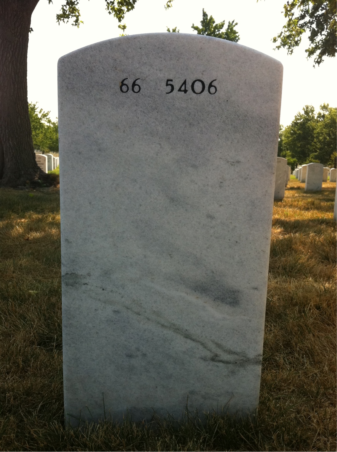 Back of headstone — Richard Arlington