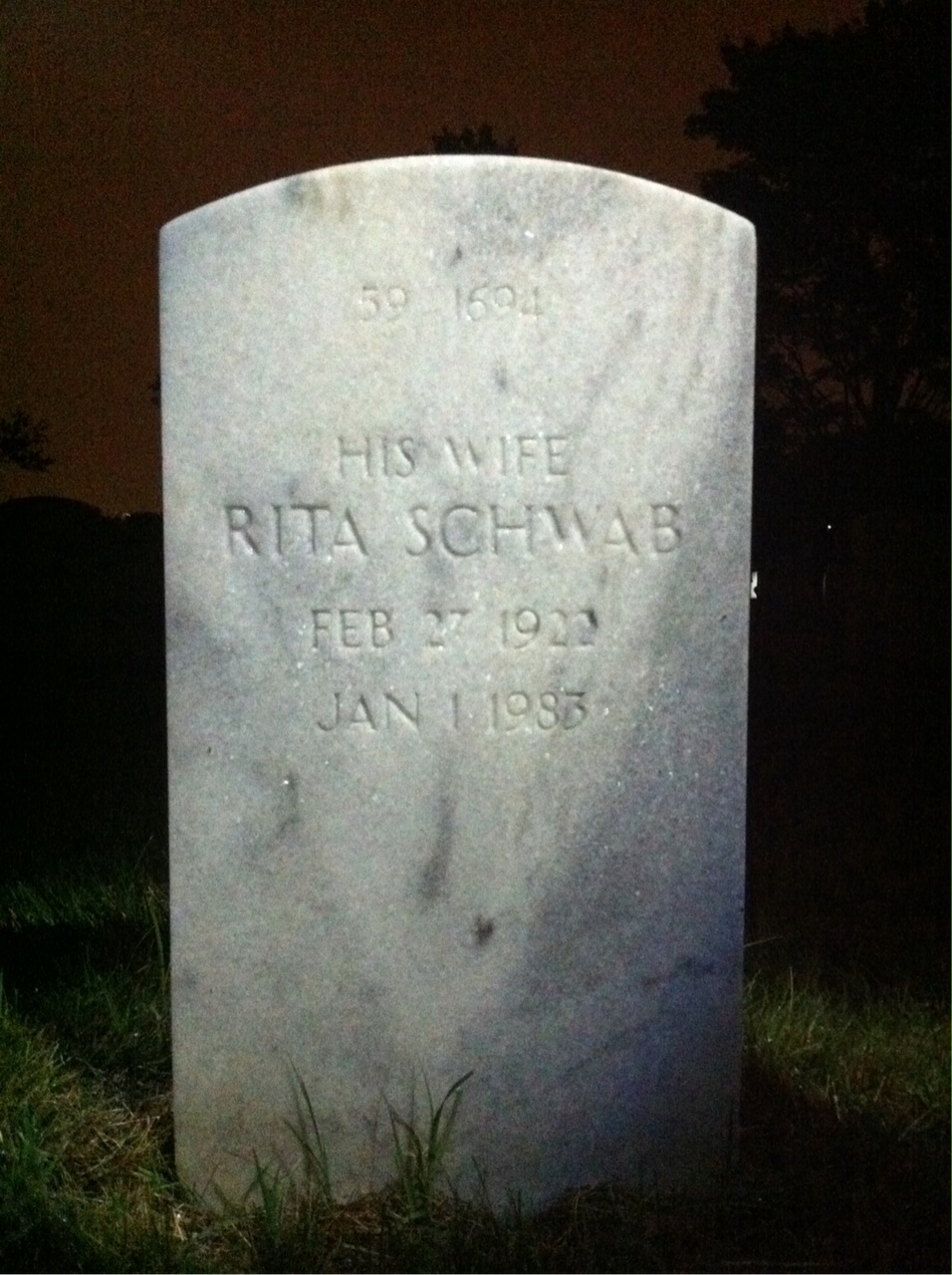 Back of headstone — George Armstrong
