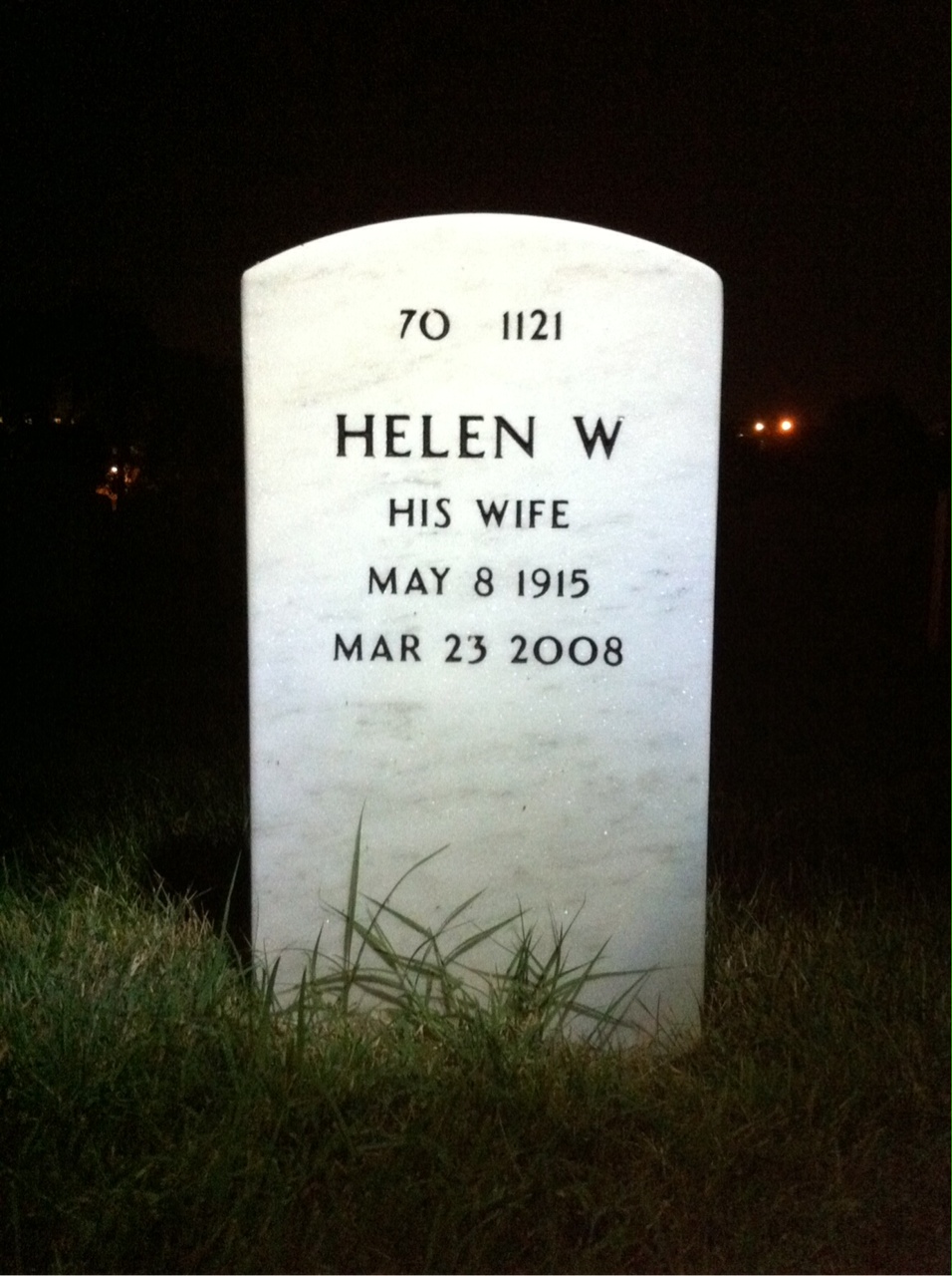 Back of headstone — Judson Vanderhoof