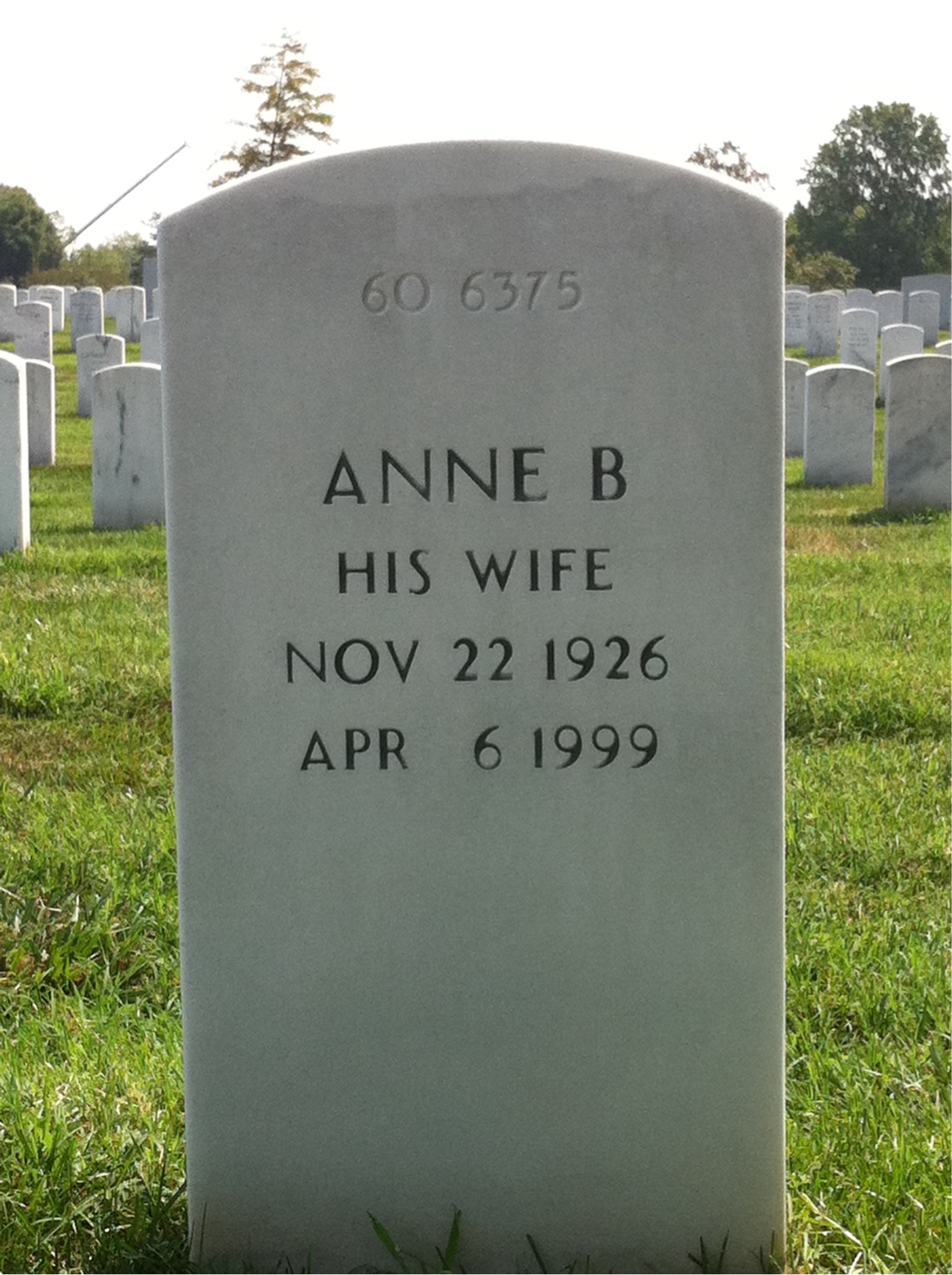 Back of headstone — Anne Mckenna