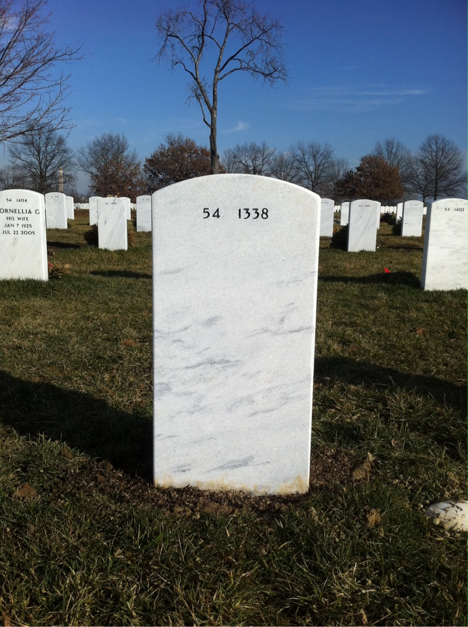 Back of headstone — David Vanarsdall