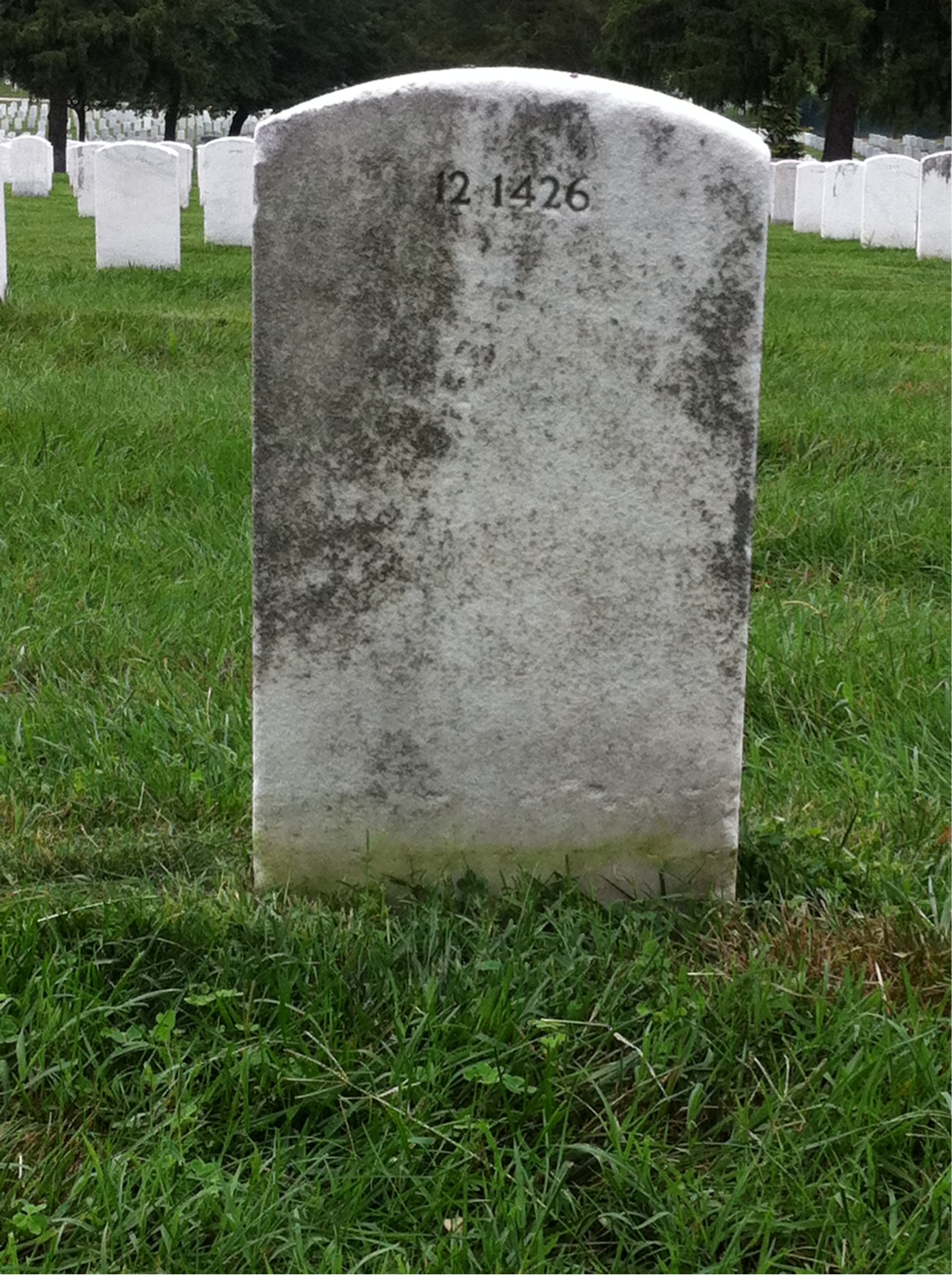 Back of headstone — Henry Baas