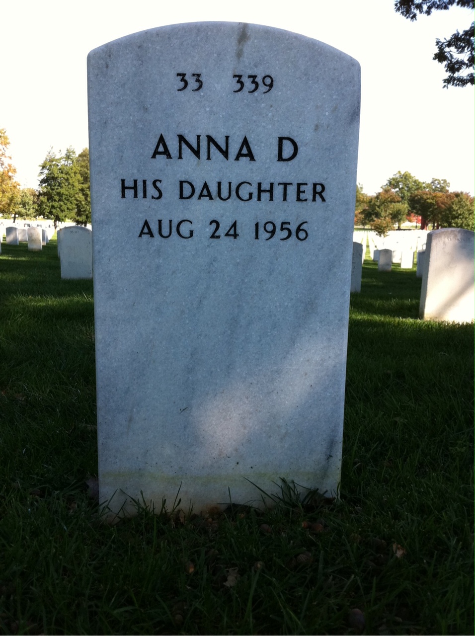 Back of headstone — Alfred Hite
