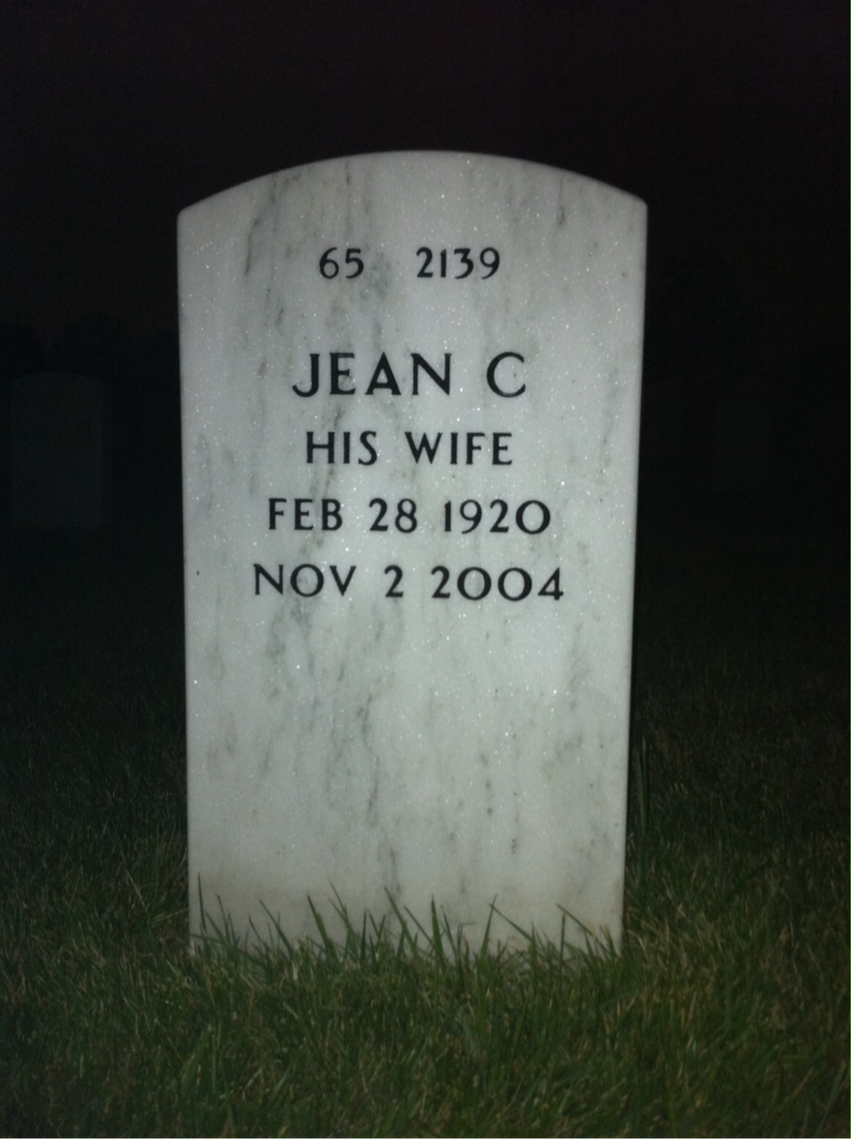 Back of headstone — James Beach