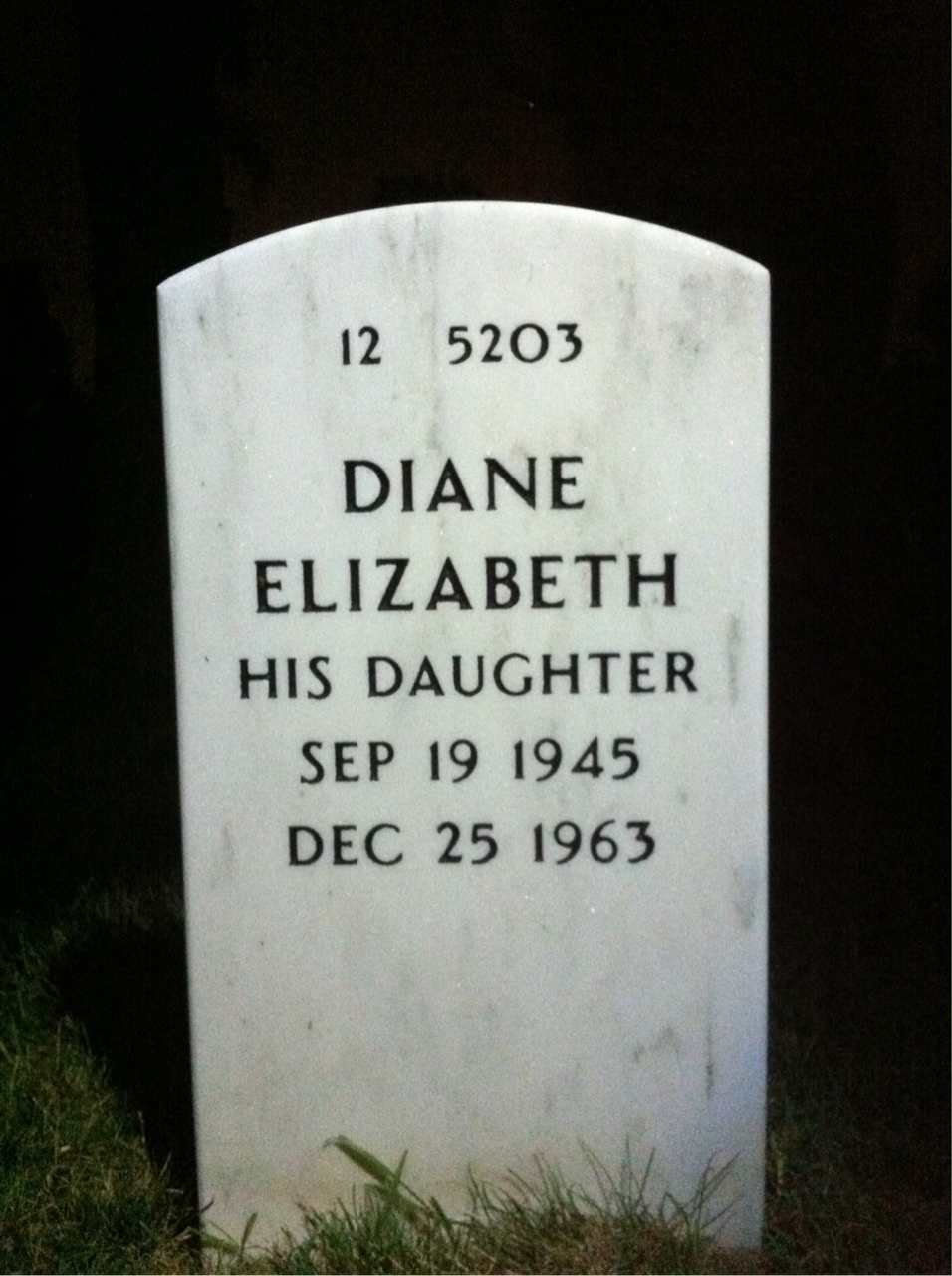 Back of headstone — John Hutton