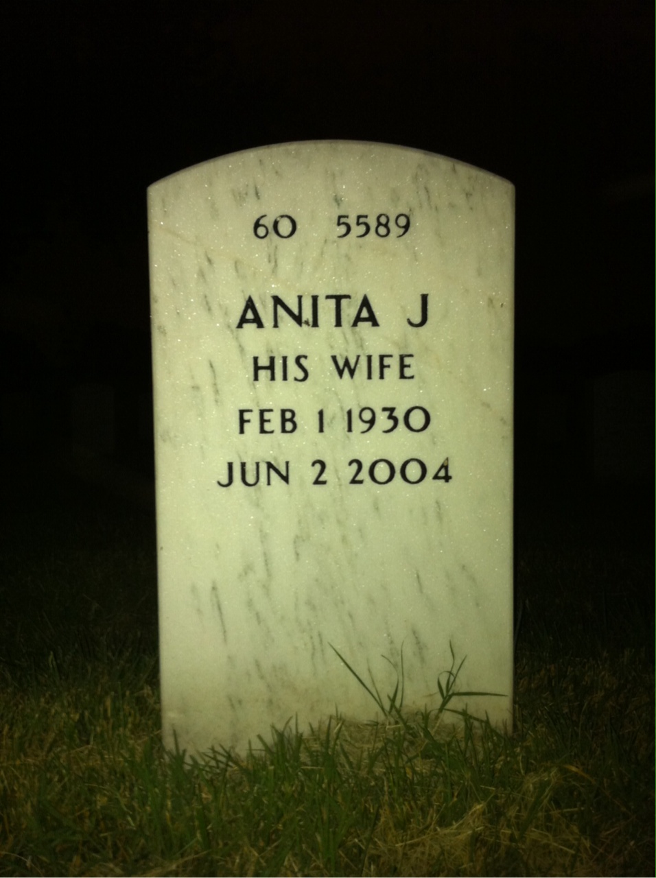 Back of headstone — Robert Marshall