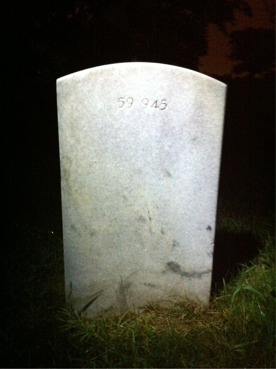 Back of headstone — Kenneth Adams