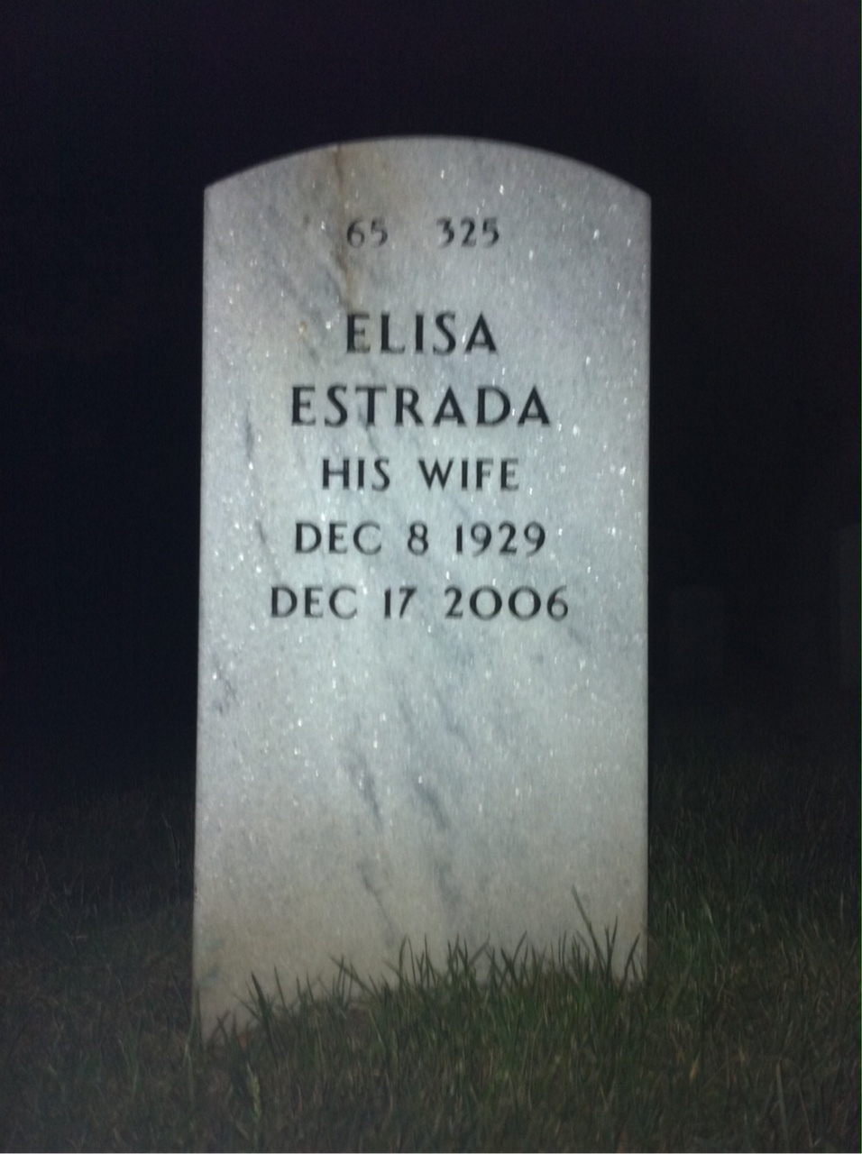 Back of headstone — Eduardo Santana
