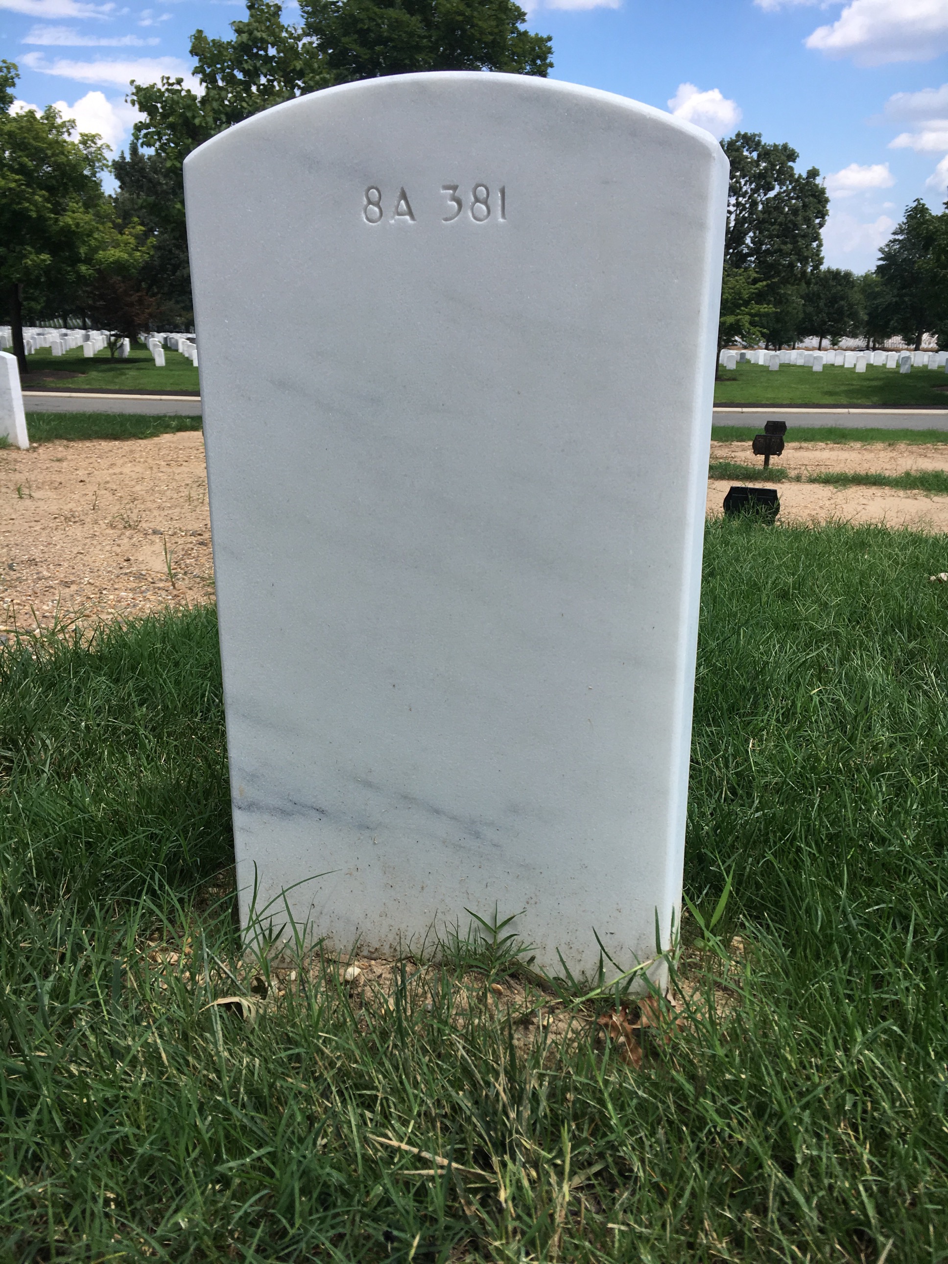 Back of headstone — Warren Lee Gove