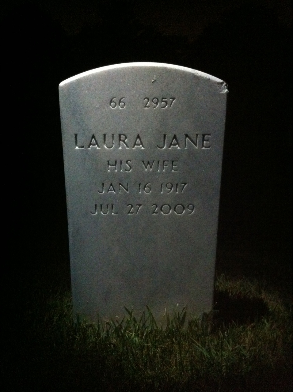 Back of headstone — R Lackay