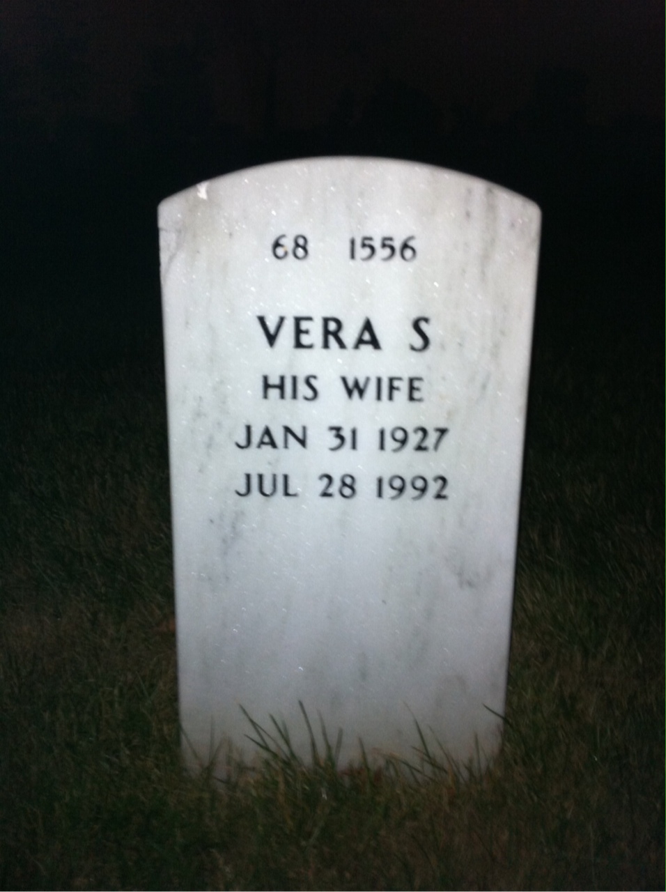 Back of headstone — Wilbur Johns