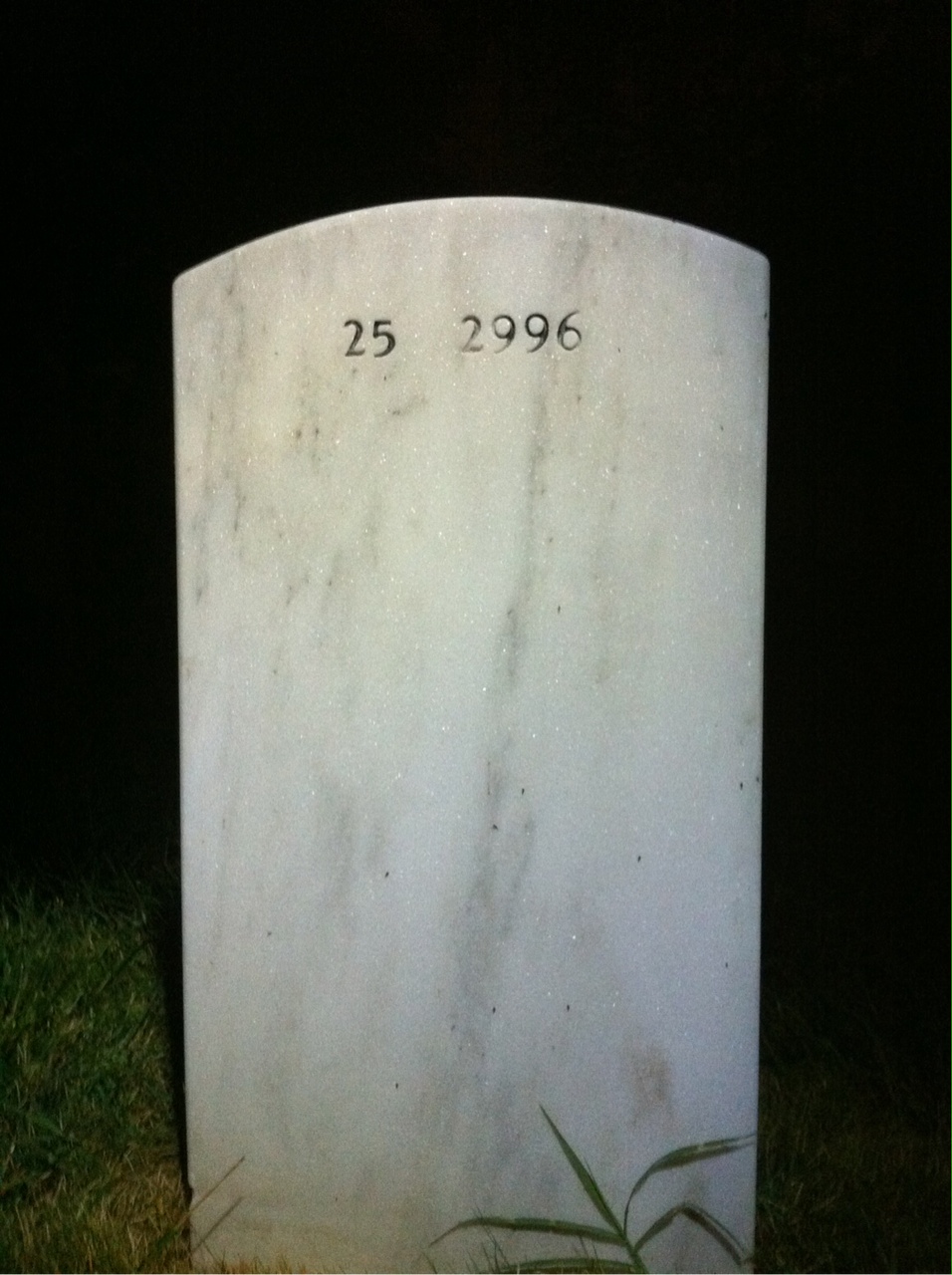 Back of headstone — Donald Quandt