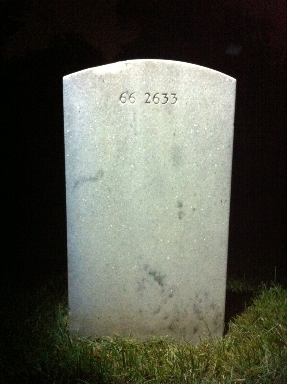 Back of headstone — Billie Minner